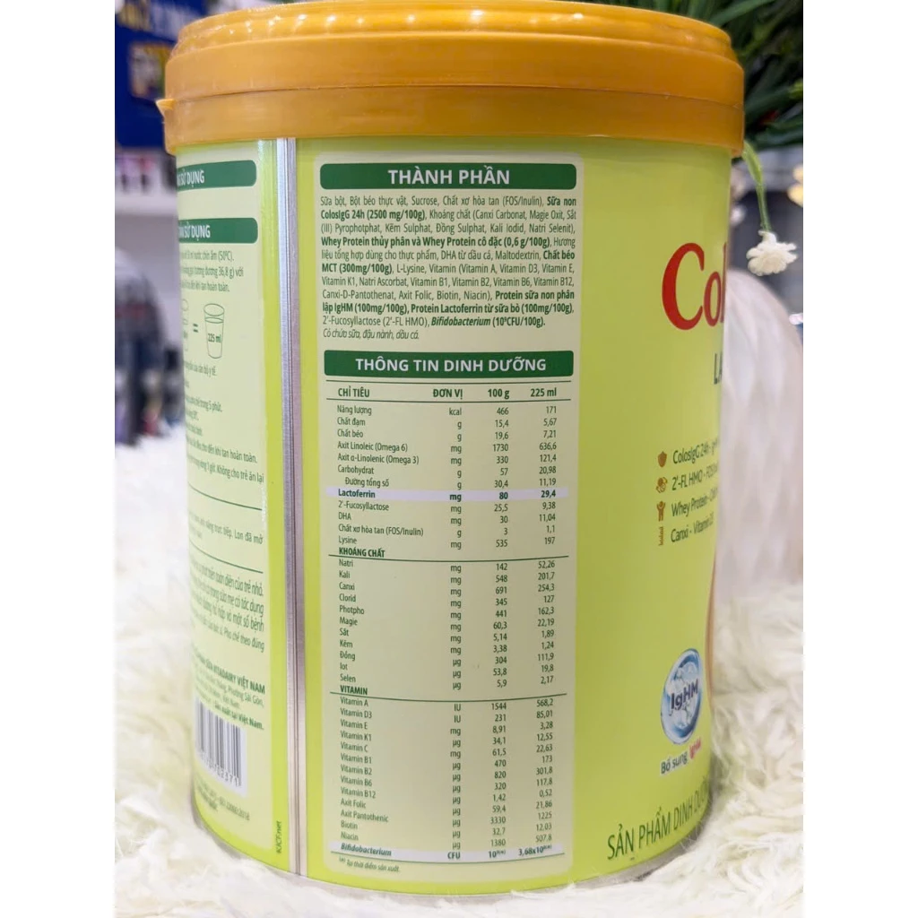bảng thành phần colosbaby lactoferrin 1 bảng thành phần colosbaby lactoferrin 1