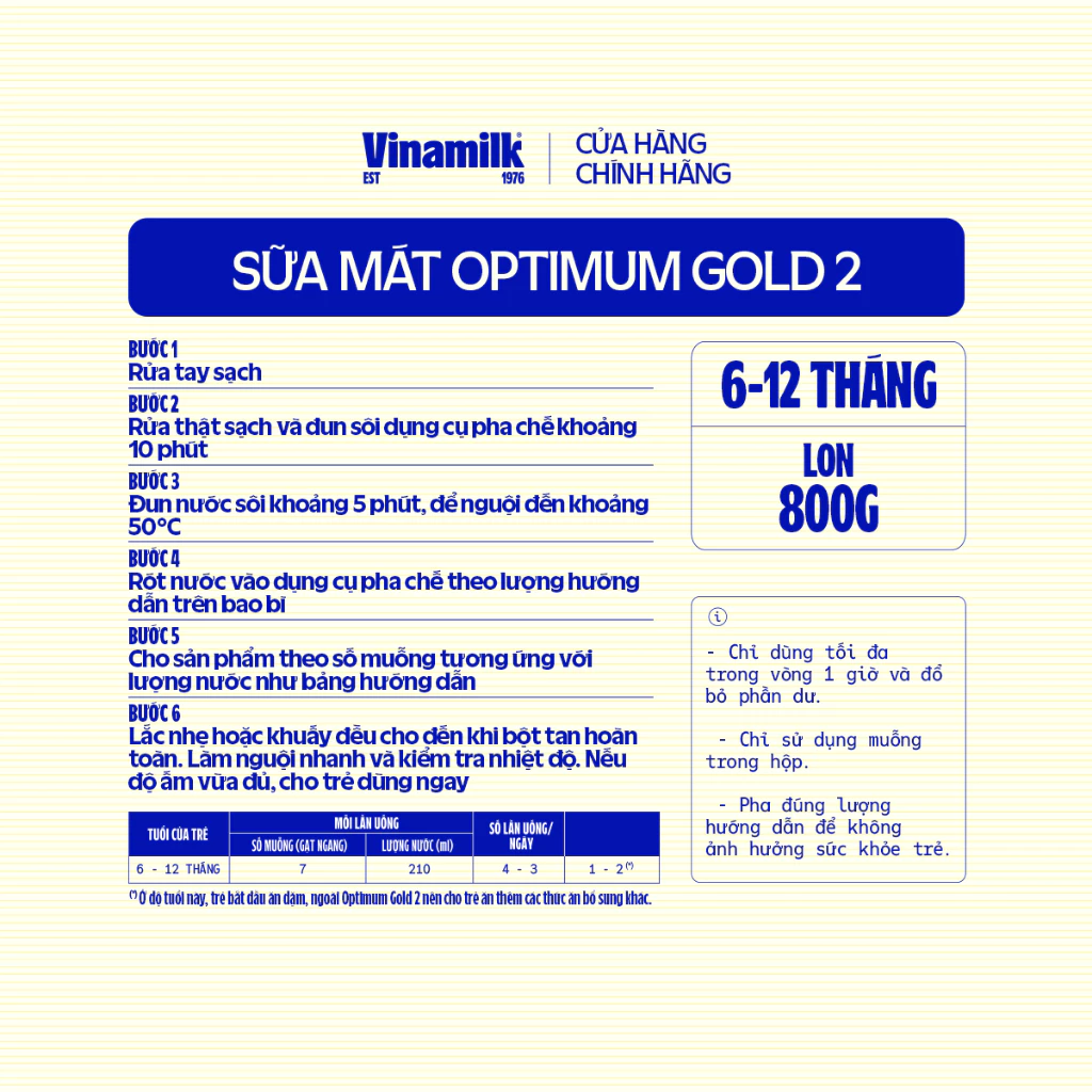 cách pha sữa optimum gold 2 cách pha sữa optimum gold 2